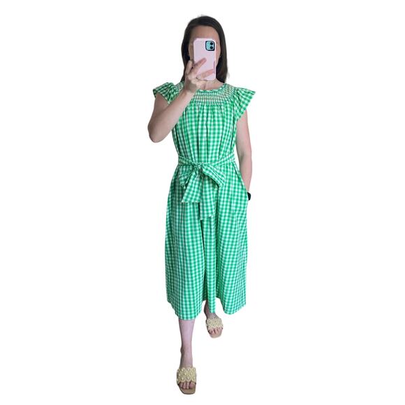 Tuckernuck Dresses & Skirts - Maison Me Maisonette Frances Smocked Midi Dress Mint Green Gingham Tuckernuck